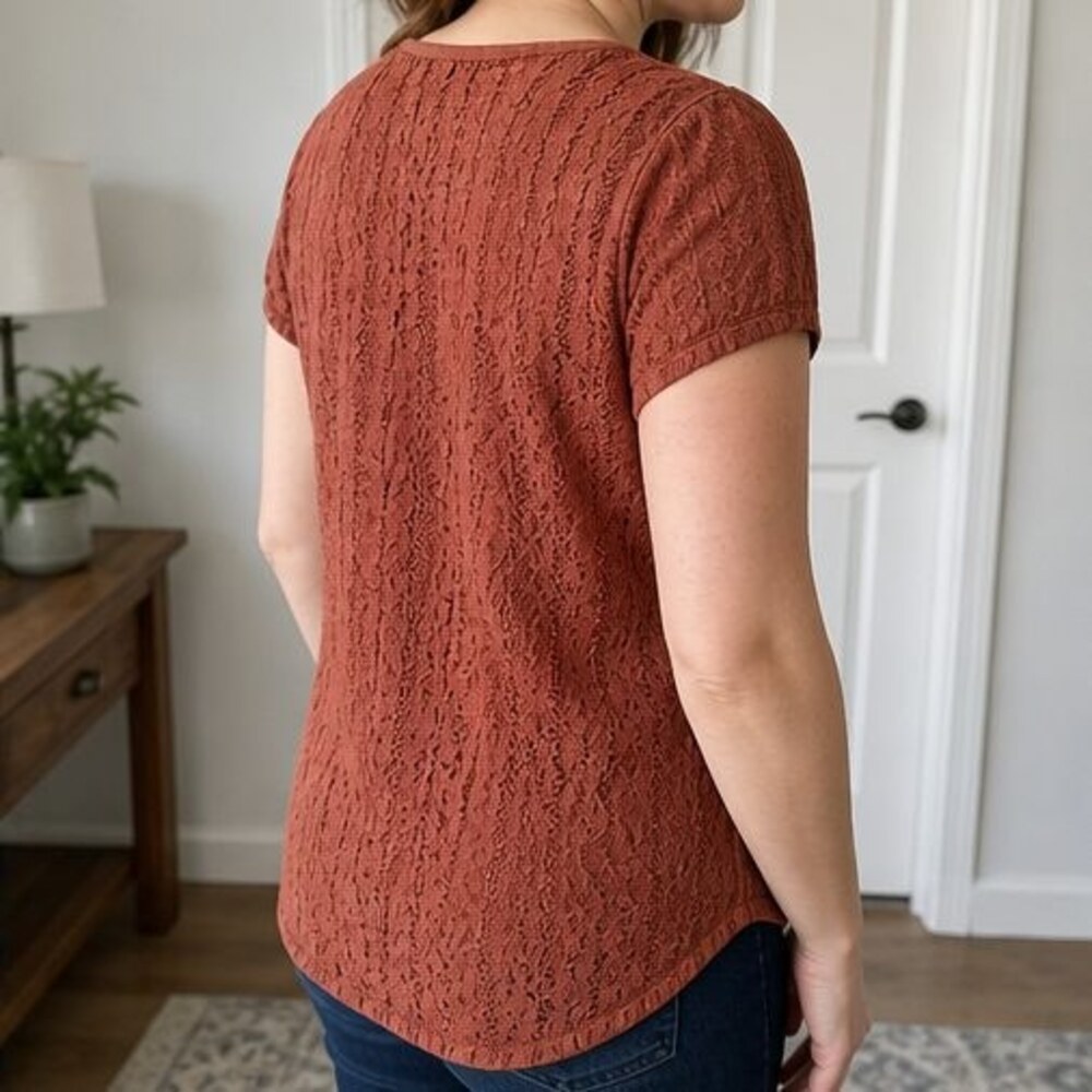Rust Button Blouse - Picture 3 of 6